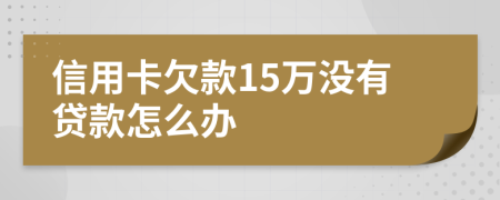 信用卡欠款15万没有贷款怎么办