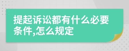 提起诉讼都有什么必要条件,怎么规定