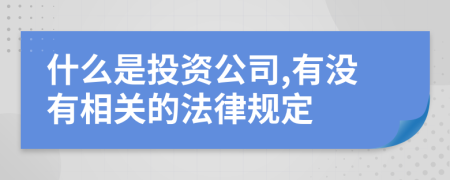 什么是投资公司,有没有相关的法律规定