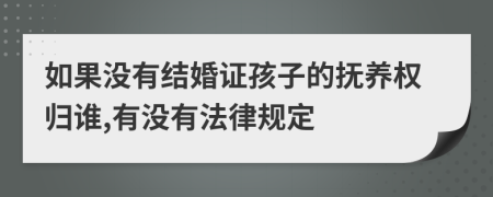 如果没有结婚证孩子的抚养权归谁,有没有法律规定