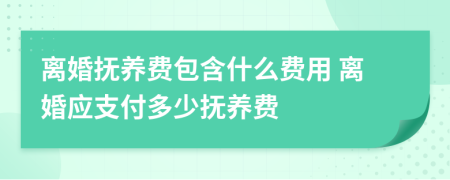 离婚抚养费包含什么费用 离婚应支付多少抚养费