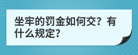 坐牢的罚金如何交？有什么规定？