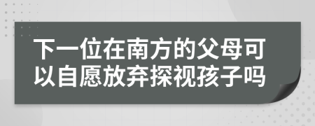 下一位在南方的父母可以自愿放弃探视孩子吗