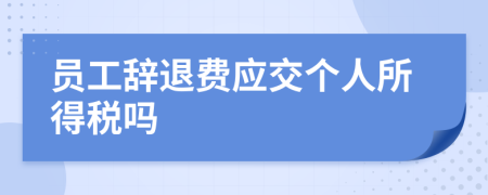 员工辞退费应交个人所得税吗