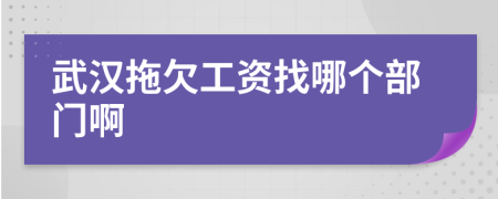 武汉拖欠工资找哪个部门啊