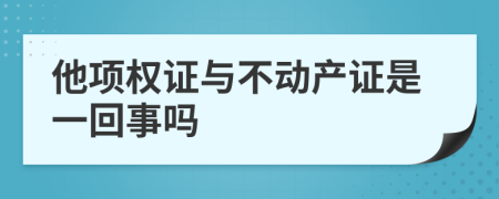 他项权证与不动产证是一回事吗