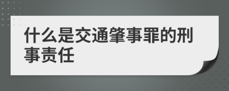 什么是交通肇事罪的刑事责任