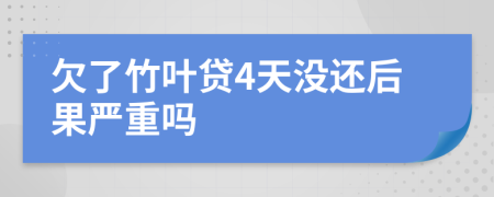 欠了竹叶贷4天没还后果严重吗
