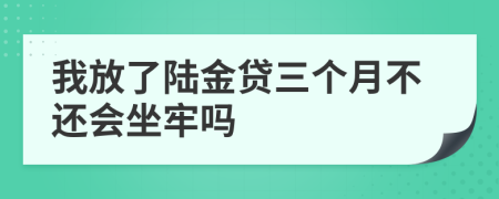 我放了陆金贷三个月不还会坐牢吗