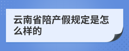 云南省陪产假规定是怎么样的