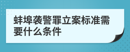 蚌埠袭警罪立案标准需要什么条件