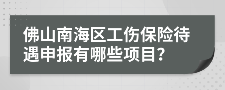 佛山南海区工伤保险待遇申报有哪些项目？