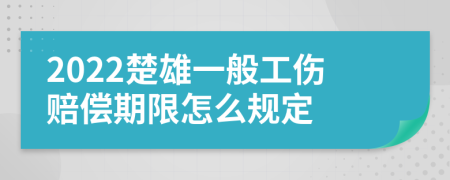 2022楚雄一般工伤赔偿期限怎么规定