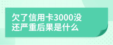欠了信用卡3000没还严重后果是什么