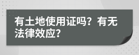 有土地使用证吗？有无法律效应？