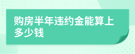 购房半年违约金能算上多少钱