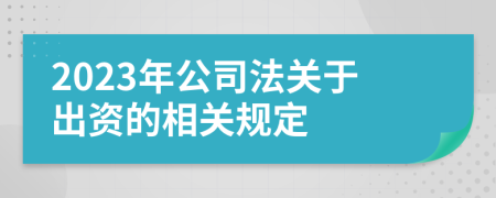 2023年公司法关于出资的相关规定