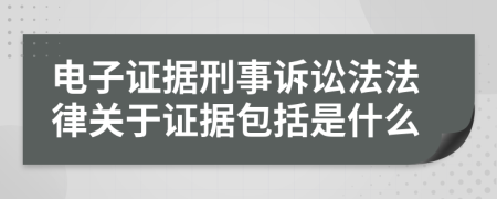 电子证据刑事诉讼法法律关于证据包括是什么