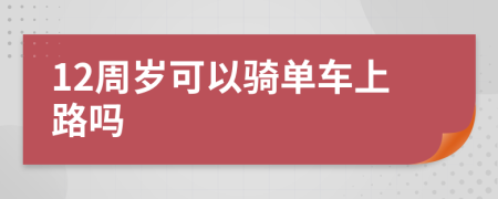 12周岁可以骑单车上路吗