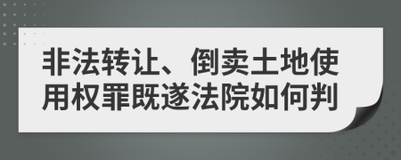 非法转让、倒卖土地使用权罪既遂法院如何判