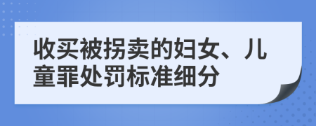 收买被拐卖的妇女、儿童罪处罚标准细分