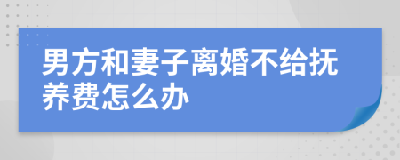 男方和妻子离婚不给抚养费怎么办