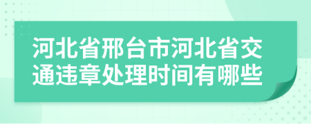 河北省邢台市河北省交通违章处理时间有哪些