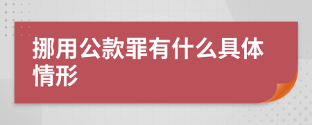 挪用公款罪有什么具体情形