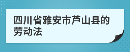 四川省雅安市芦山县的劳动法