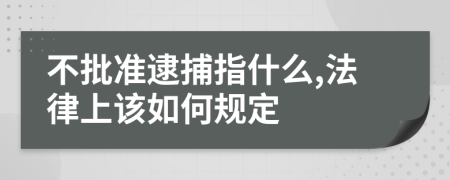 不批准逮捕指什么,法律上该如何规定