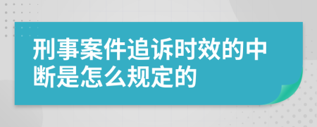 刑事案件追诉时效的中断是怎么规定的