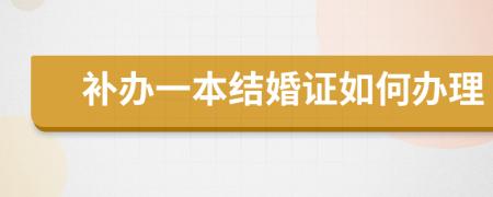 补办一本结婚证如何办理