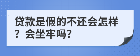 贷款是假的不还会怎样？会坐牢吗？