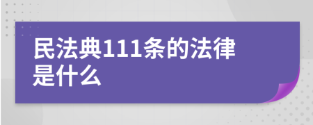 民法典111条的法律是什么