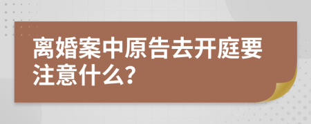 离婚案中原告去开庭要注意什么？