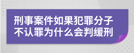 刑事案件如果犯罪分子不认罪为什么会判缓刑