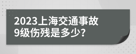 2023上海交通事故9级伤残是多少？
