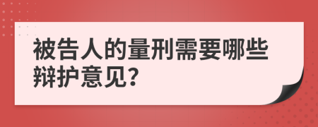 被告人的量刑需要哪些辩护意见？