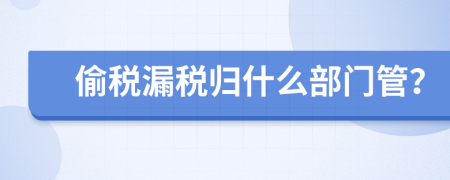 偷税漏税归什么部门管？