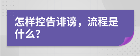 怎样控告诽谤，流程是什么？