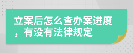 立案后怎么查办案进度，有没有法律规定