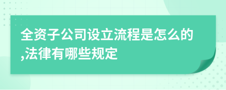 全资子公司设立流程是怎么的,法律有哪些规定