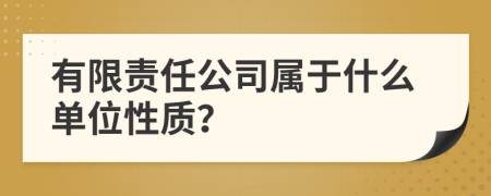 有限责任公司属于什么单位性质？