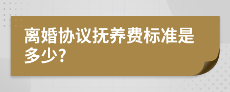 离婚协议抚养费标准是多少?