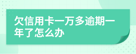 欠信用卡一万多逾期一年了怎么办