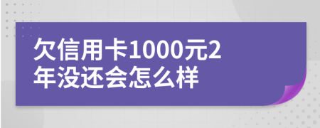 欠信用卡1000元2年没还会怎么样