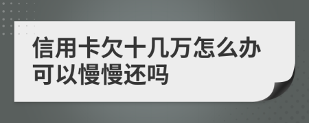 信用卡欠十几万怎么办可以慢慢还吗