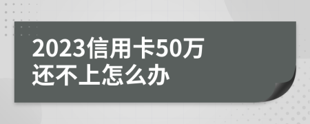 2023信用卡50万还不上怎么办