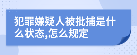 犯罪嫌疑人被批捕是什么状态,怎么规定