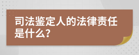 司法鉴定人的法律责任是什么？